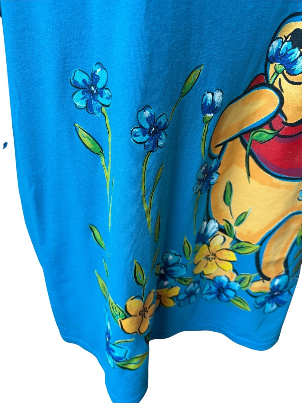 Vintage 90s Winnie the Pooh Floral Graphic Tee XL Made in USA - Picture 3 of 5